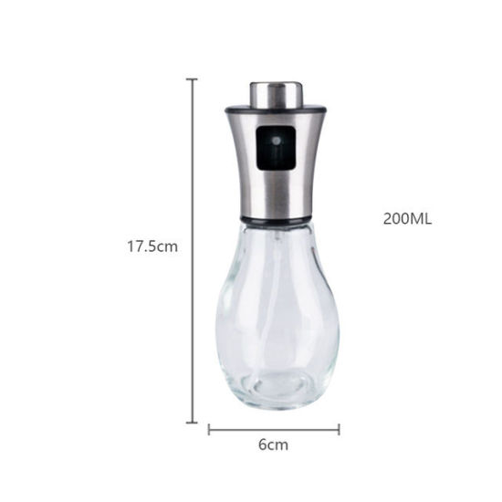 Изображение Transparent - 200ml Empty Spray Bottle Stainless Steel Kitchen Leak-Proof Soy Sauce Olive Bottle Dispenser BBQ Cooking Tools, 1 Piece