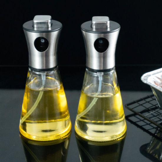 Изображение Transparent - 200ml Empty Spray Bottle Stainless Steel Kitchen Leak-Proof Soy Sauce Olive Bottle Dispenser BBQ Cooking Tools, 1 Piece
