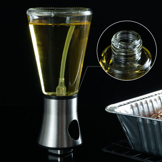 Изображение Transparent - 200ml Empty Spray Bottle Stainless Steel Kitchen Leak-Proof Soy Sauce Olive Bottle Dispenser BBQ Cooking Tools, 1 Piece