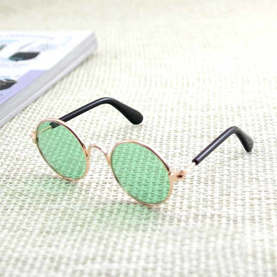 Picture of Green - Lovely Cat Dog Glasses Eye-Wear Sunglasses Pet Products For Little Dog Cat Photos Prop, 1 Piece