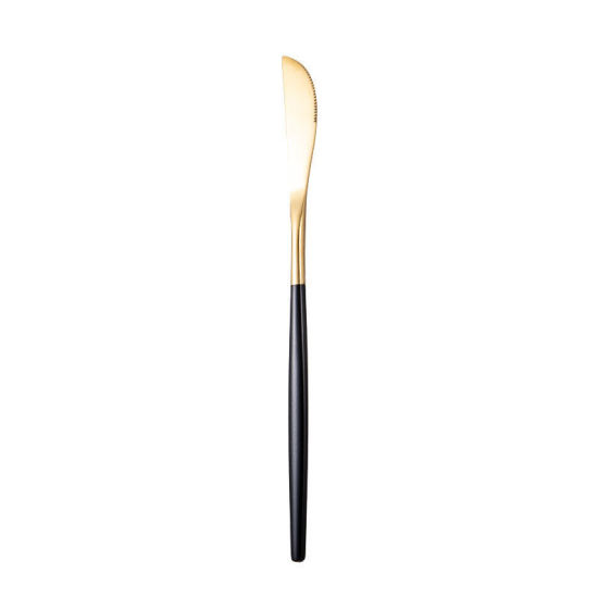 Изображение Black - Gold Plated Kitchen Tableware 304 Stainless Steel Knife 22.4x1.5cm, 1 Piece