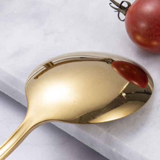Изображение Black - Gold Plated Kitchen Tableware 304 Stainless Steel Knife 22.4x1.5cm, 1 Piece