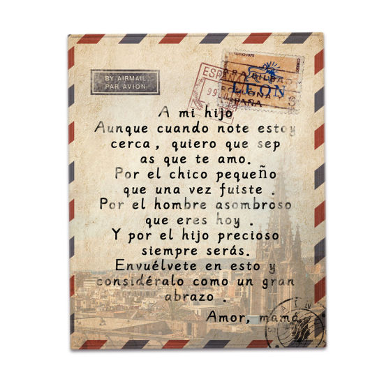 Bild von Mehrfarbig - einseitig gedruckt spanischen Umschlag Nachricht Brief warm Flanell Decke 200x150cm, 1 Stück