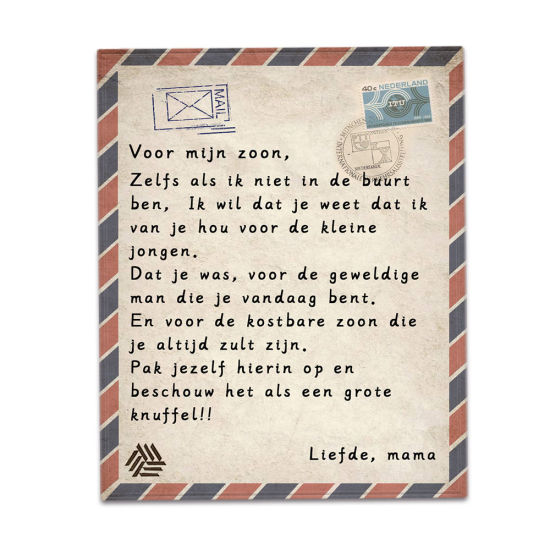 Bild von Mehrfarbig - einseitig gedruckt niederländischen Umschlag Nachricht Brief warm Flanell Decke 150x130cm, 1 Stück