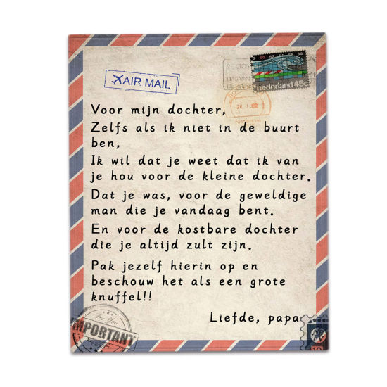 Bild von Mehrfarbig - einseitig gedruckt niederländischen Umschlag Nachricht Brief warm Flanell Decke 200x150cm, 1 Stück