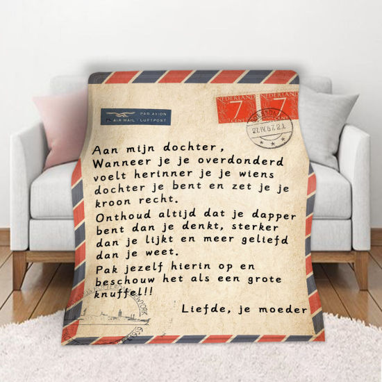 Bild von Mehrfarbig - einseitig gedruckt niederländischen Umschlag Nachricht Brief warm Flanell Decke 200x150cm, 1 Stück