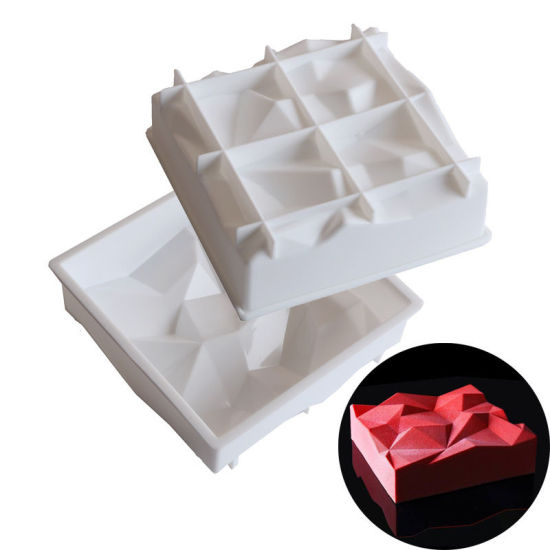 Изображение White - Food Grade Silicone Baking Mold DIY Cake Accessories 14.7x14.7x5.2om, 1 Piece