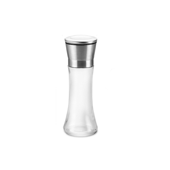 Image de Transparent - Moulin à sel et poivre Abrader cuisine cuisson épices shaker en 304 acier inoxydable et verre clair, 1 pièce