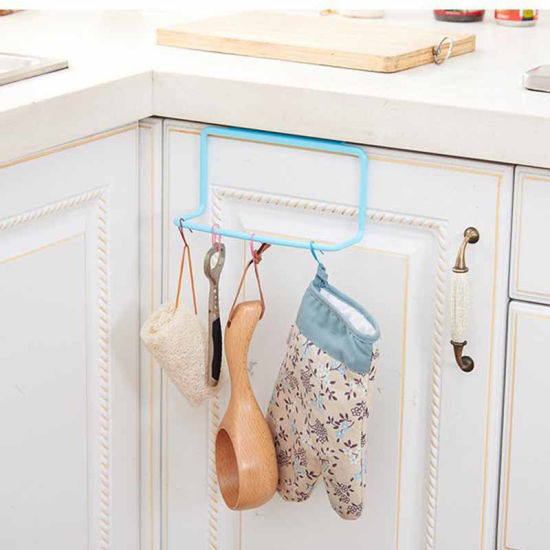 Picture of Pink - Bathroom Kitchen Cabinet Cupboard Storage Towel Rack Hanging Holder, 1 Piece
