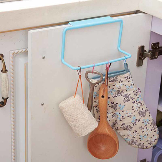 Picture of Pink - Bathroom Kitchen Cabinet Cupboard Storage Towel Rack Hanging Holder, 1 Piece
