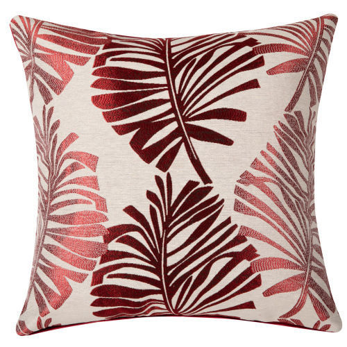 Picture of Red - 45x45cm Cotton & Linen Pillow Cases Square Leaf, 1 Piece