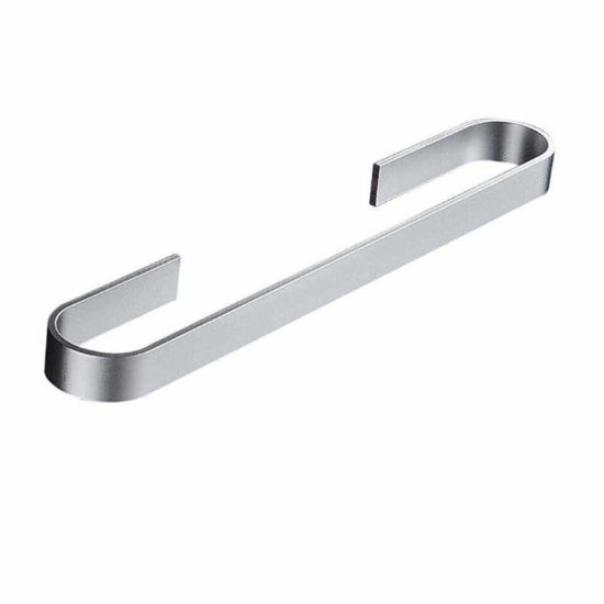 Picture of Silver Tone - Space Aluminum Wall-mounted Self Adhesive Towel Bar Rack Bathroom Accessories 50x6.7x3.1cm, 1 Piece
