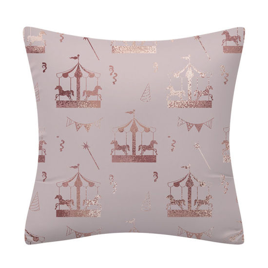 Picture of Rose Gold - 5# Peach Skin Pillowcase Home Textile Accessories 45x45cm, 1 Piece