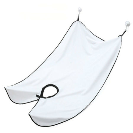 Image de Blanc - Tablier De Rasage Pour Barbe Pour Homme Soin Des Bavoirs Adultes Pour Cheveux Propres Avec Ventouse 110X70Cm, 1 Pièce