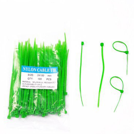 Image de Vert - Attaches De Câble En Plastique 100Pcs Pour Les Fournitures De Décoration À La Maison 10Cm De Longue, 1 Paquet