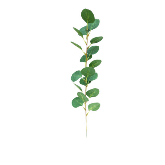 Imagen de Green - Simulation Eucalyptus Leaf DIY Wedding Plant Wall Background Decoration 11x56cm, 5 PCs