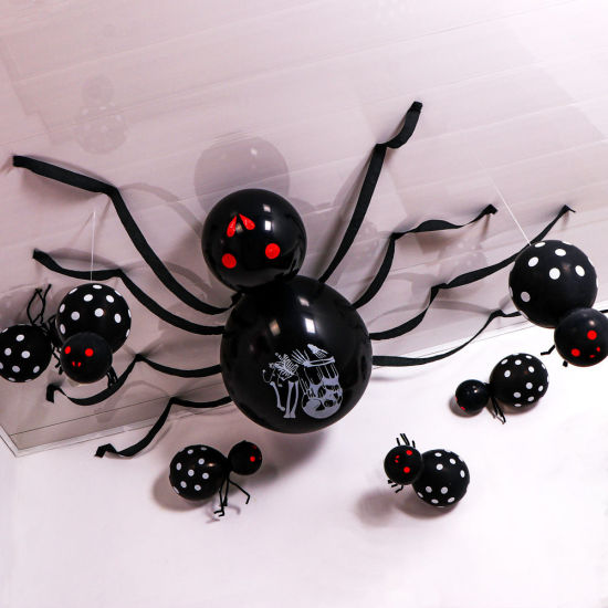 Bild von Schwarz - Latex Halloween Spider Party Dekorationsset, 1 Set