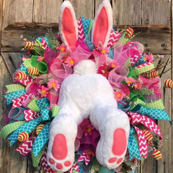 Изображение Multicolor - Polyester 1# Easter Bunny Faceless Doll Garland Home Decoration 35x35cm, 1 Piece