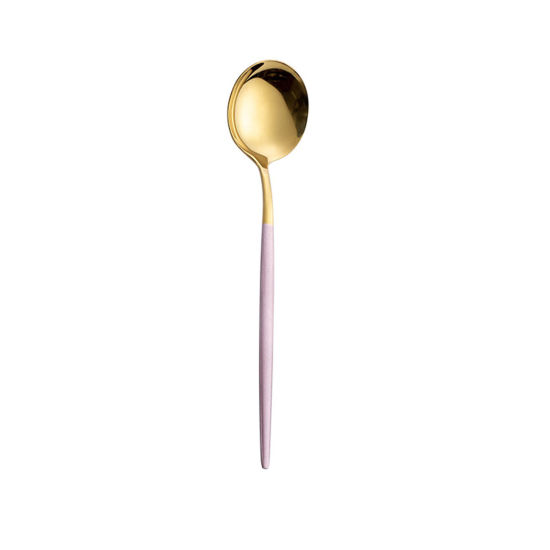 Picture of Pink - 410 Stainless Steel Tea Spoon Tableware Gift 13x2.9cm, 1 Piece