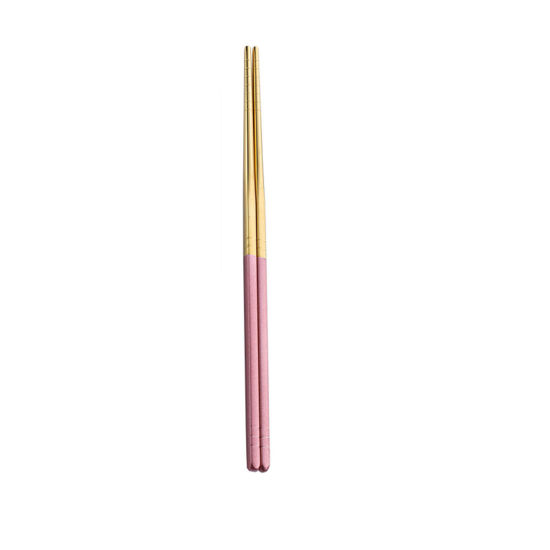 Picture of Pink - 410 Stainless Steel Chopsticks Tableware Gift 22.5cm long, 1 Piece