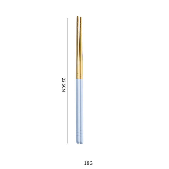 Picture of White - 410 Stainless Steel Chopsticks Tableware Gift 22.5cm long, 1 Piece