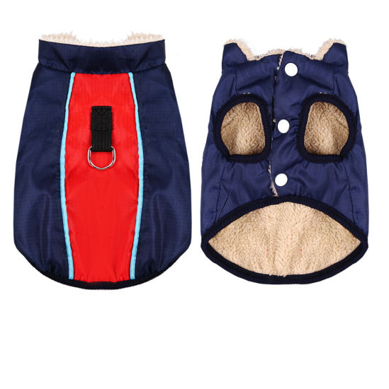 赤-防水犬猫ウォーマー服毛皮裏地ペット用品S、1 着 の画像