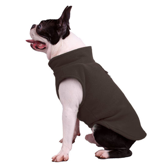 Изображение Coffee - Polar Fleece Dog Cat Warmer Clothes Pet Supplies L, 1 Piece