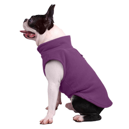 Picture of Purple - Polar Fleece Dog Cat Warmer Clothes Pet Supplies S, 1 Piece