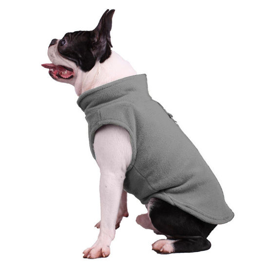 Изображение Gray - Polar Fleece Dog Cat Warmer Clothes Pet Supplies S, 1 Piece
