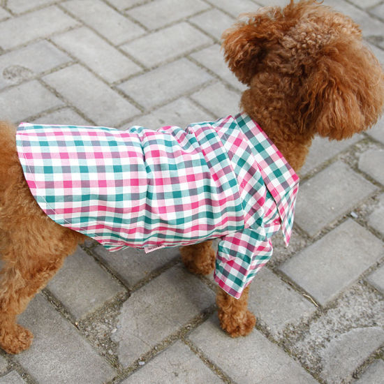 Picture of Green - Classic Plaid Shirt Dog Cat Clothes Pet Supplies S, 1 Piece