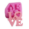 Picture of Pink - Love Baking Cake Pudding Chocolate Silicone Mold Food Grade 9x8.8x2.2cm, 1 Piece