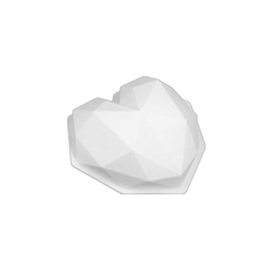 Picture of White - Diamond Heart Baking Cake Pudding Chocolate Silicone Mold Food Grade 21.5x19.8x5.8cm, 1 Piece