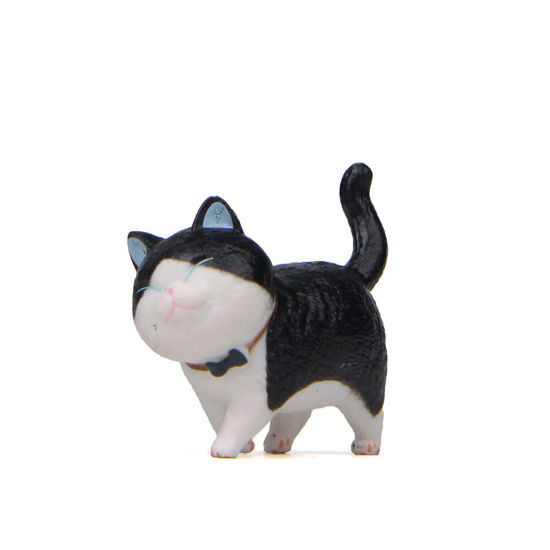 Picture of Black - PVC Cute Cat Ornaments Home Landscape Miniature Decoration 4x4.6cm, 1 Piece