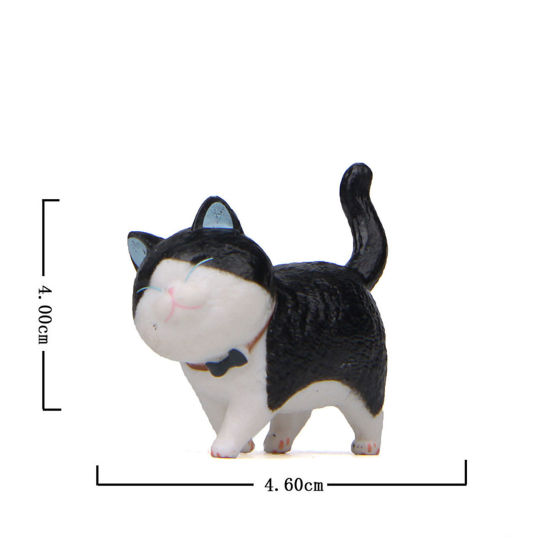Picture of Black - PVC Cute Cat Ornaments Home Landscape Miniature Decoration 4x4.6cm, 1 Piece