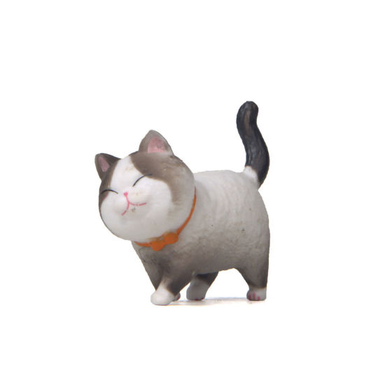 Picture of Light Brown - Second Generation PVC Cute Cat Ornaments Home Landscape Miniature Decoration 4.1x4.6cm, 1 Piece