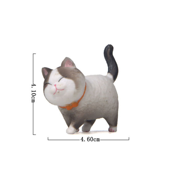 Picture of Light Brown - Second Generation PVC Cute Cat Ornaments Home Landscape Miniature Decoration 4.1x4.6cm, 1 Piece