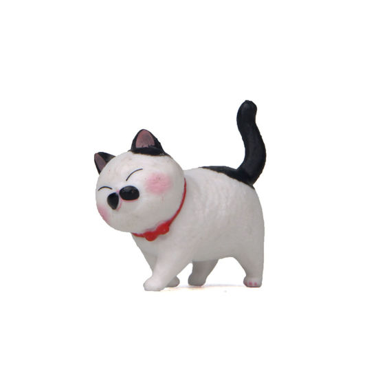 Picture of Black - Second Generation PVC Cute Cat Ornaments Home Landscape Miniature Decoration 4.1x4.6cm, 1 Piece