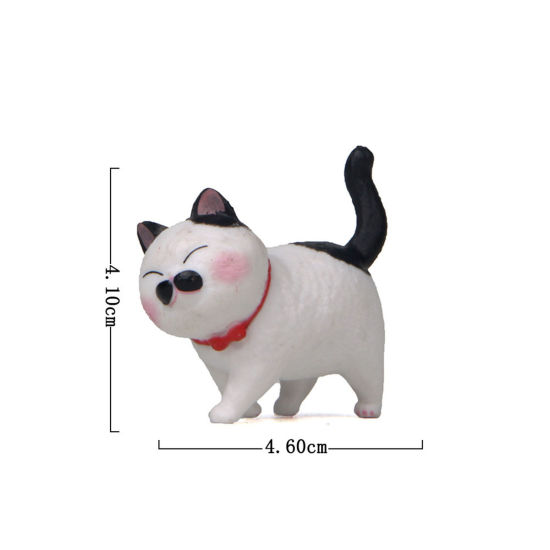 Picture of Black - Second Generation PVC Cute Cat Ornaments Home Landscape Miniature Decoration 4.1x4.6cm, 1 Piece