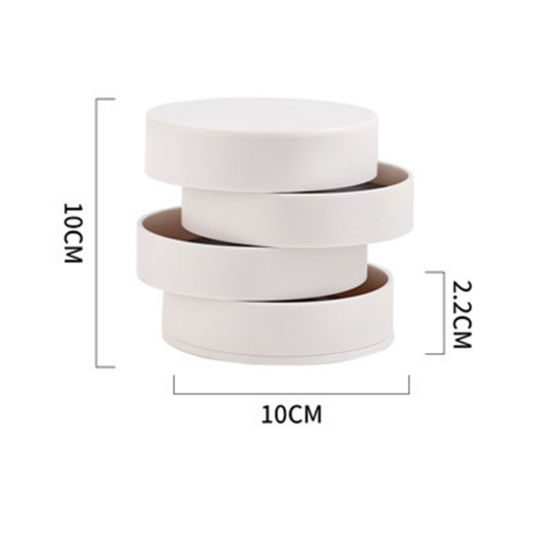 ABS アクセサリースタンド 円筒形 白 回転可能 10cm x 10cm 、 1 個 の画像