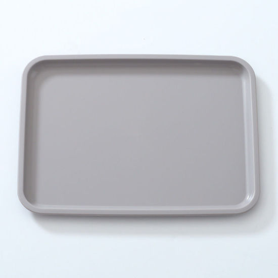 Picture of Gray - Single Layer Large Rectangular PP Tea Cup Tray Creative Nordic Style 35.2x25.5x2.4cm, 1 Piece