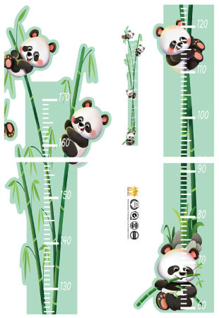 Picture of Multicolor - 12# PVC Children's Room Cute Animal Height Sticker Home Decoration 50x70cm, 1 Sheet