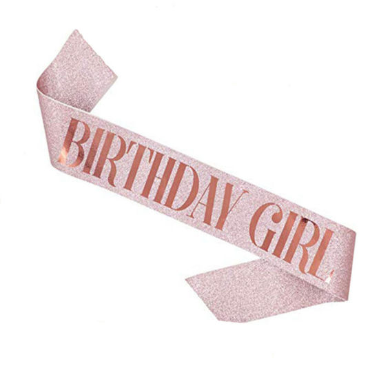 Picture of Rose Gold - Birthday Girl Ribbon Party Supplies 9.5x158cm, 1 Piece
