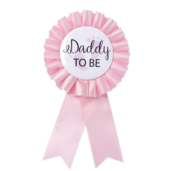 Picture of Pink - Daddy To Be Brooch Badge Baby Shower Party Supplies 8x15cm, 1 Piece