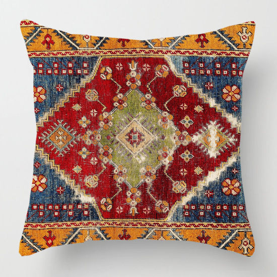 Picture of Multicolor - 35# Flax Persian Turkish Style Printed Pillowcase Home Textile 45x45cm, 1 Piece