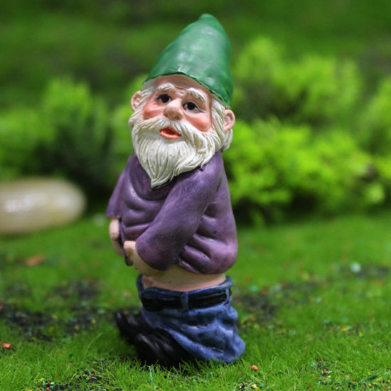 Imagen de Purple - 1# Dwarf Elf Garden Series Resin Micro Landscape Miniature Decoration 2.8x3x6.6cm, 1 Piece