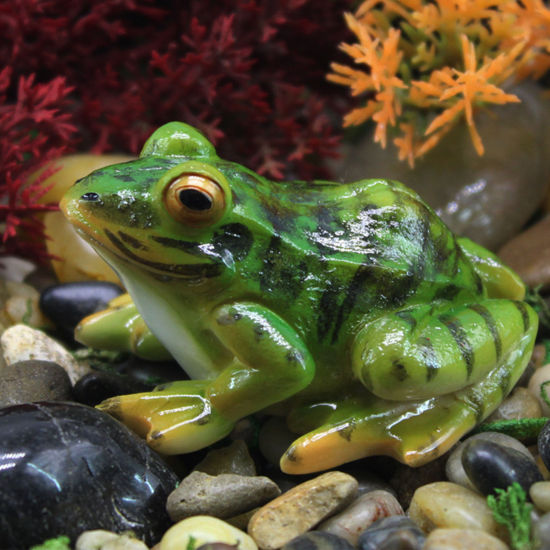 Изображение Green - Resin Simulation Frog Micro Landscape Miniature Decoration 6.5x5.5x3.8cm, 1 Piece