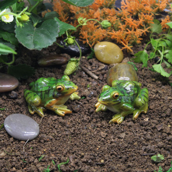 Изображение Green - Resin Simulation Frog Micro Landscape Miniature Decoration 6.5x5.5x3.8cm, 1 Piece
