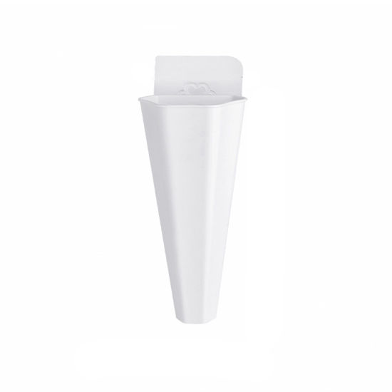 Picture of White - Plastic Cone Hydroponic Flowerpot Wall-mounted Vase 15x7cm, 1 Piece