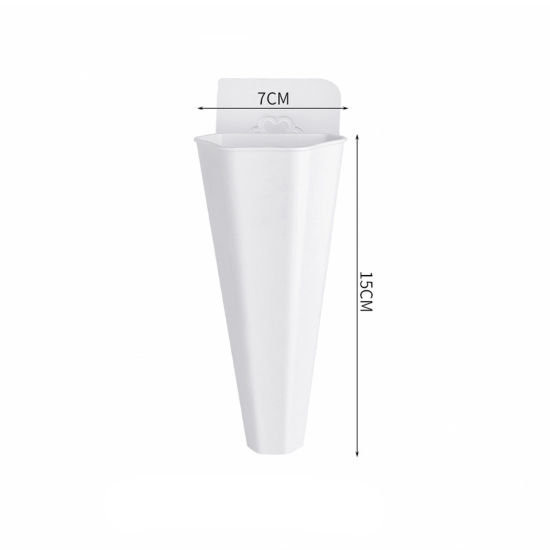 Picture of White - Plastic Cone Hydroponic Flowerpot Wall-mounted Vase 15x7cm, 1 Piece