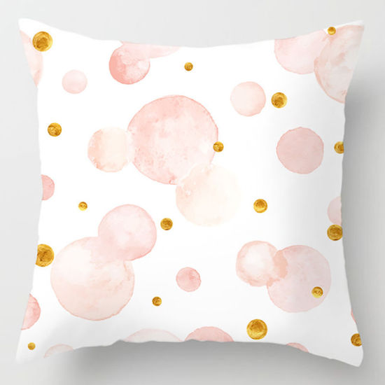 Изображение Pink - 14# Peach Skin Fabric Square Pillowcase Home Textile 45x45cm, 1 Piece